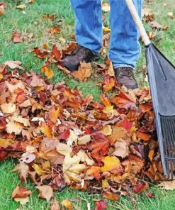 Cool Raking Leaves paint by number