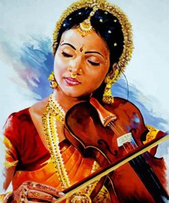 Indian Lady Violinist paint by number