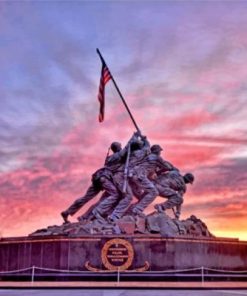 Iwo Jima Memorial Virginia paint by number