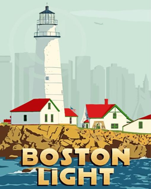 Boston Light Poster Paint By Numbers