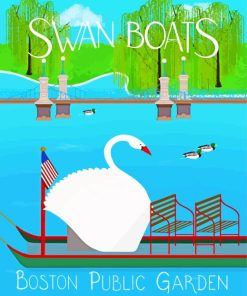 Swan Boats Poster Paint By Numbers