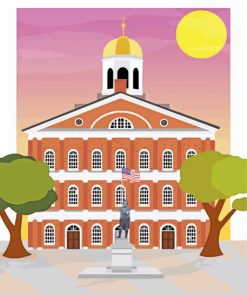 Faneuil Hall Boston Poster Paint By Numbers