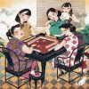 Asian Ladies Playing Paint By Numbers