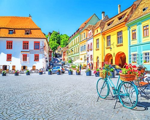 Sighisoara Old Town Paint By Numbers