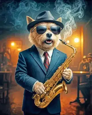Musician Norwich Terrier Paint By Number